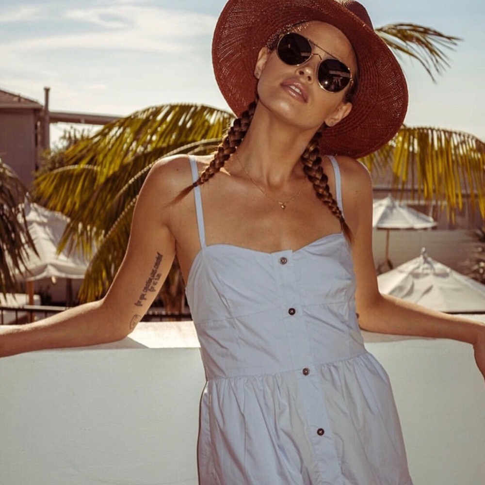 Solid & Striped Button Up Tiered Midi Dress - image 6